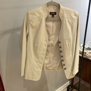 Danier Leather Jacket, Off White - Size M
